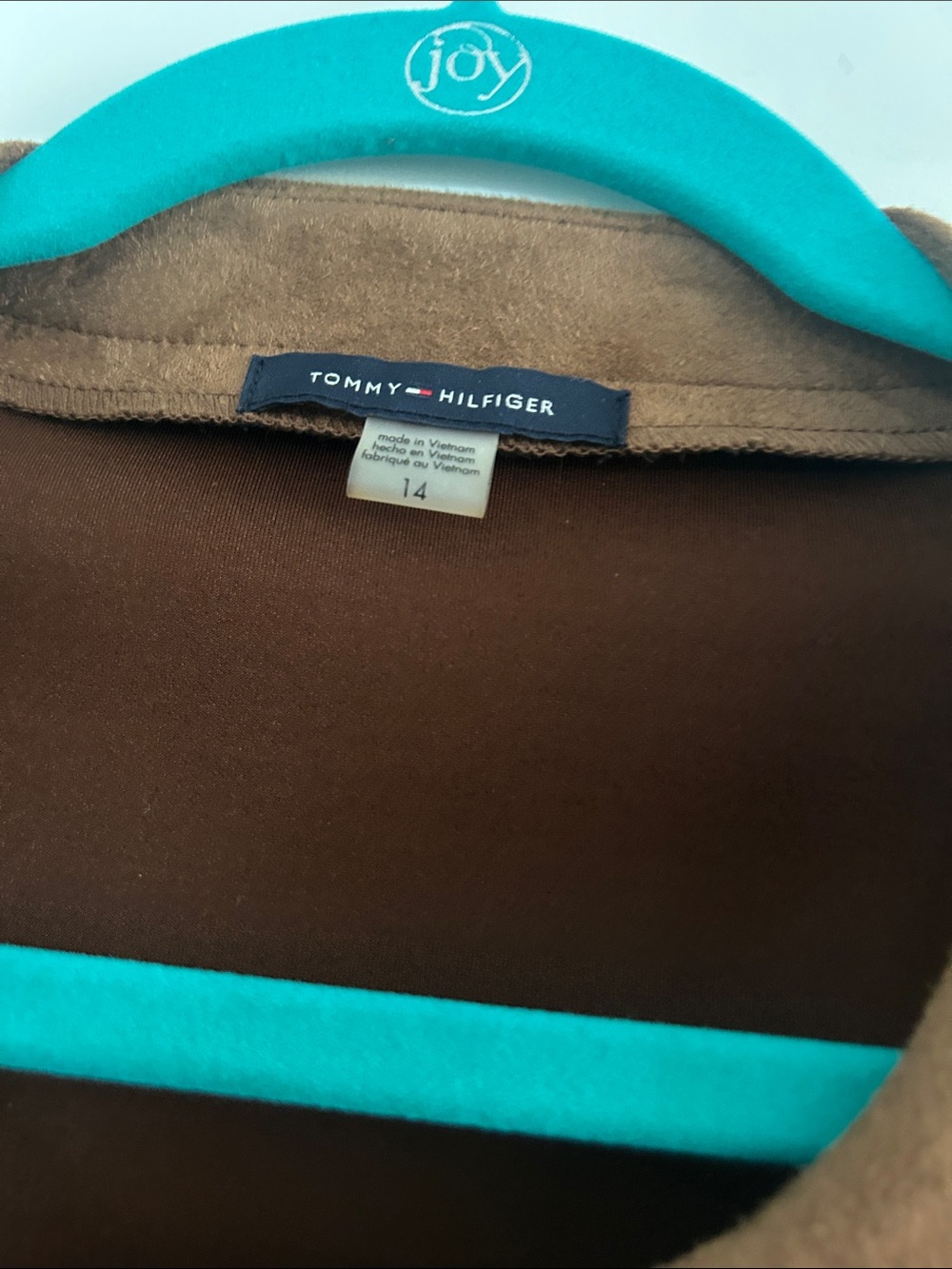 Brown Women's Suede Double-Breasted Jacket Brand New Tommy Hilfiger Faux - Picture 4 of 5